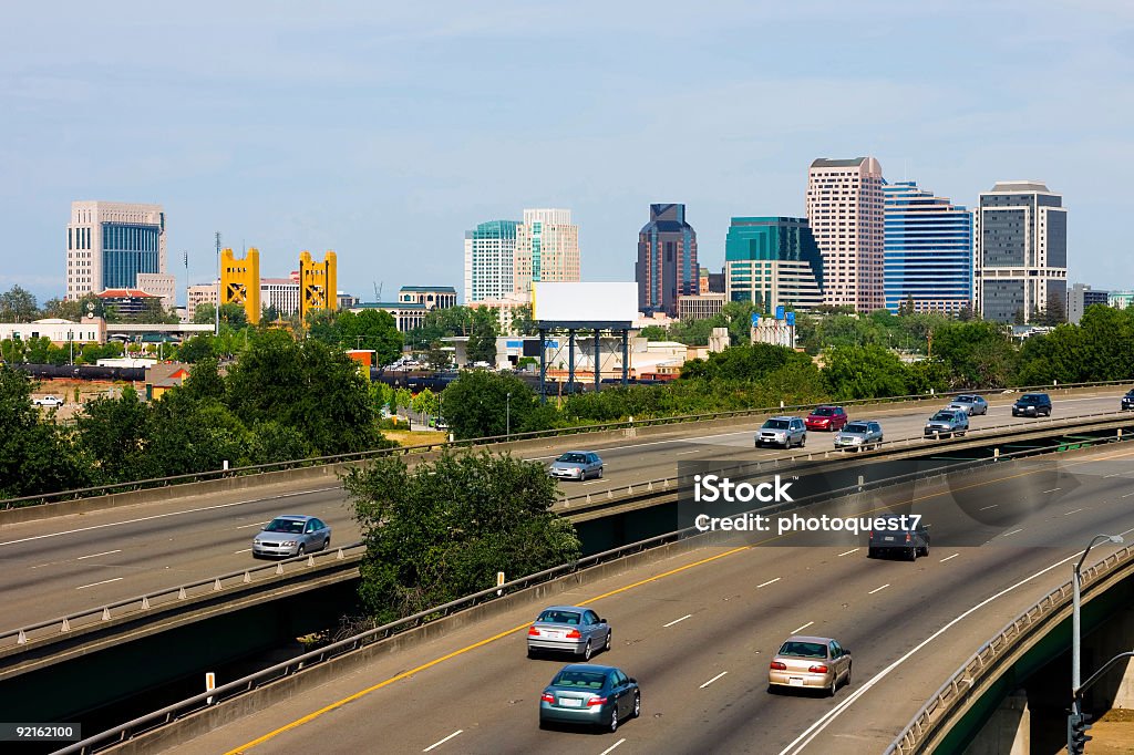 An Interstate in Sacramento, California with barely no cars  Sacramento downtown Sacramento Stock Photo
