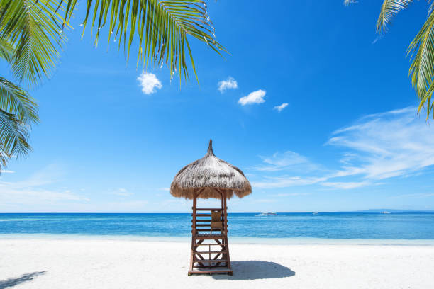 istock Empty Lookout Tower At The Tropical Beach 921625388