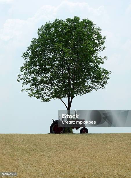 Sombra De Un Árbol Tractor Foto de stock y más banco de imágenes de Agricultura - Agricultura, Aire libre, Calor