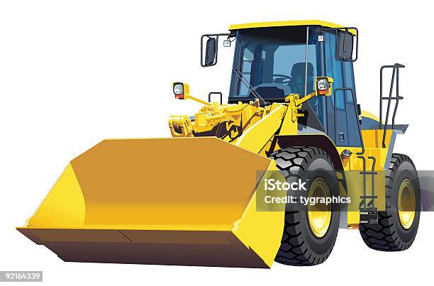 Loader White Background Stock Illustration - Download Image Now - Construction Industry, Loading, Agricultural Machinery