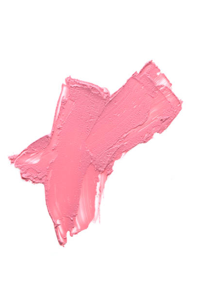 istock Lipstick texture. Gently pink swatch lipstick on white background. Lipstick Pastel Tone 921643974