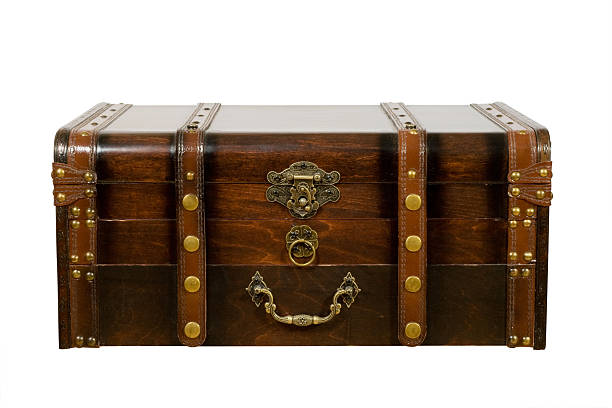 alte antike brust - old treasure chest stock-fotos und bilder
