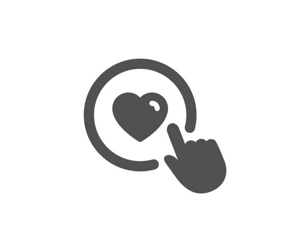 illustrazioni stock, clip art, cartoni animati e icone di tendenza di fai clic come una semplice icona. simbolo d'amore. - cracco