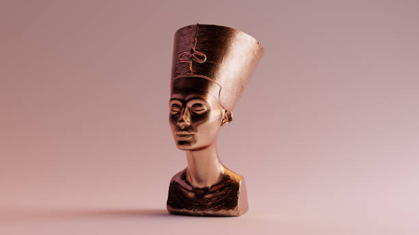 istock Polished Egyptian Brass Bust of Nefertiti 921655586