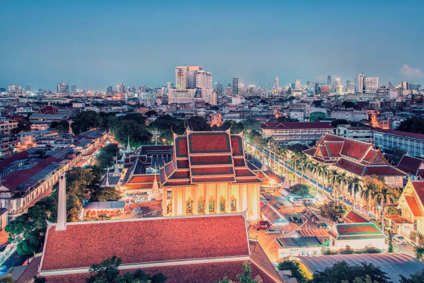 istock Bangkok cityscape  at sunset 921670248