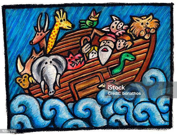 Arca Di Noè - Immagini vettoriali stock e altre immagini di Arca di Noè - Arca di Noè, Illustrazione, Soggetti con animali