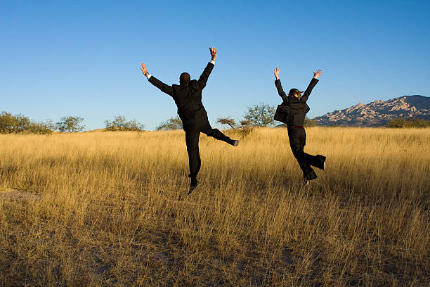 Happy business people stock photo