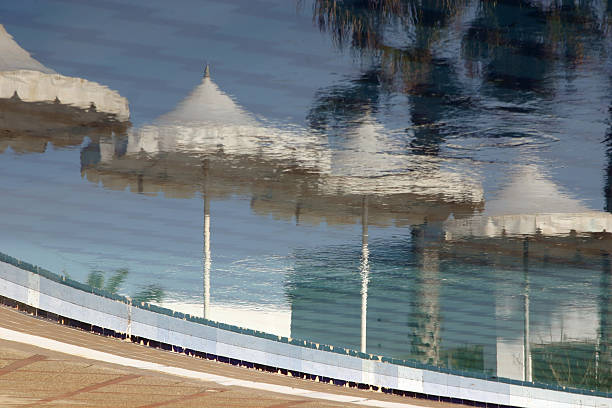 Hotel Pool Reflection stock photo