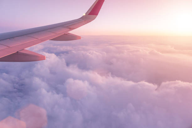 istock Sunset sky from the airplane window 921677660