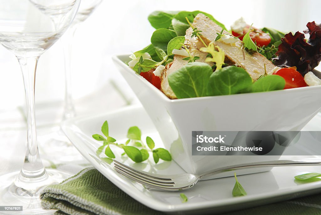 Salad  Drinking Glass Stock Photo