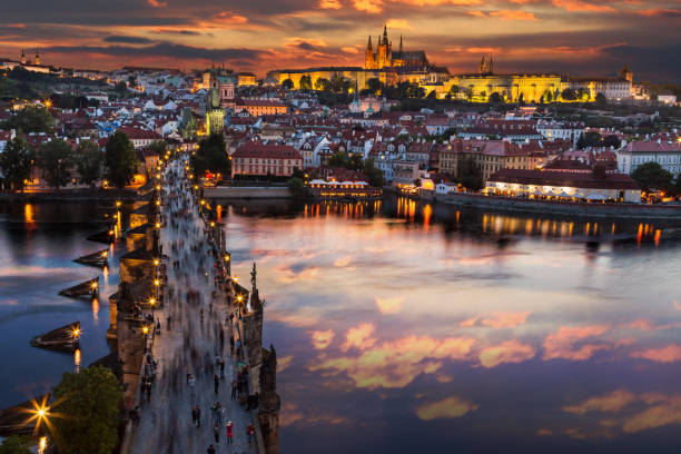 istock Prague Castle after sunset. Europe, Czech republic 921680396