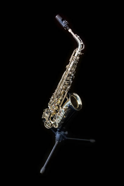 istock Full view of a golden saxophone 921681166
