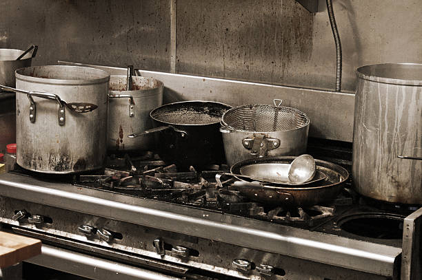 Grubby kitchen stock photo