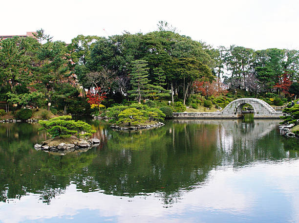 Japan Hiroshima Shukkeien Gardens stock photo