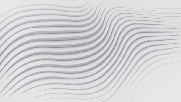 Wave band abstract background surface 3d rendering Wave band surface Abstract white background. Digital 3d illustration white wave pattern stock pictures, royalty-free photos & images