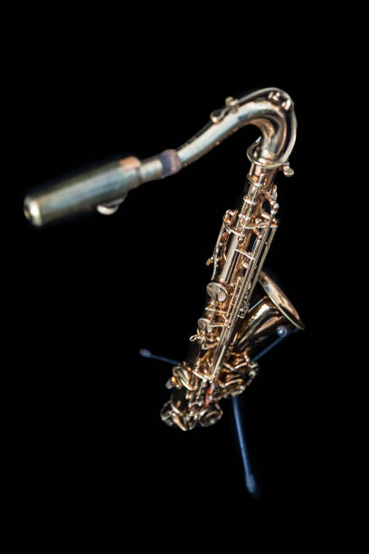 istock Full view of a golden saxophone 921696224