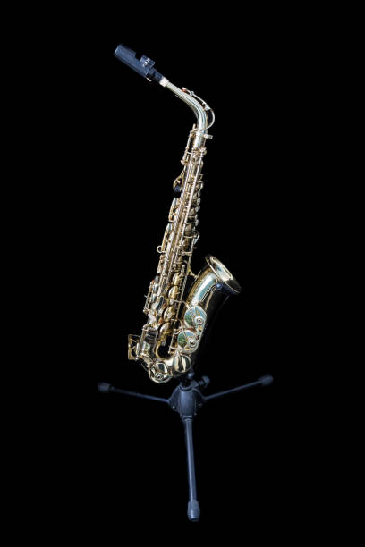istock Full view of a golden saxophone 921697792