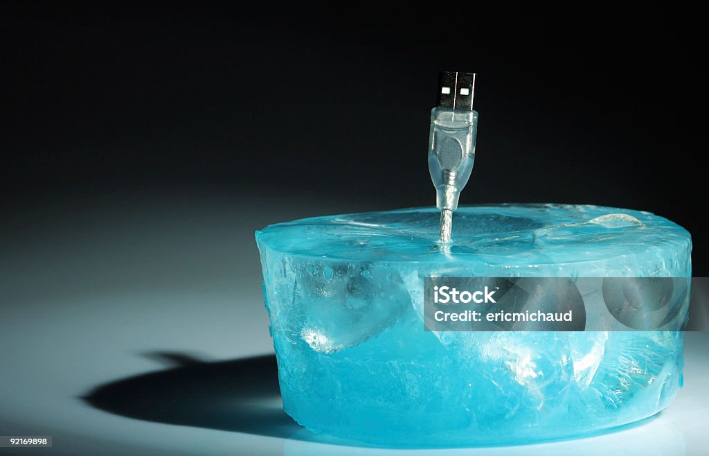 냉동상태의 USB 케이블 - 로열티 프리 얼음 스톡 사진