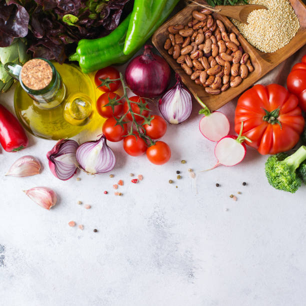Assortment of fresh organic farmer market vegetables