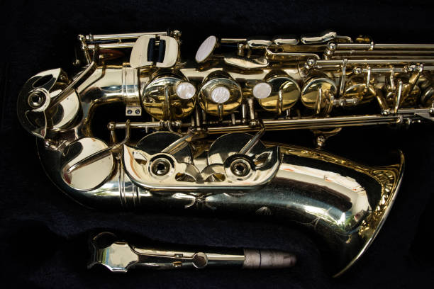 istock Close up of a golden saxophone 921703650