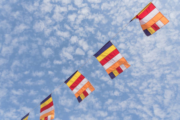 istock Colorful Buddhist prayer flags against Altocumulus cloud sky 921703904