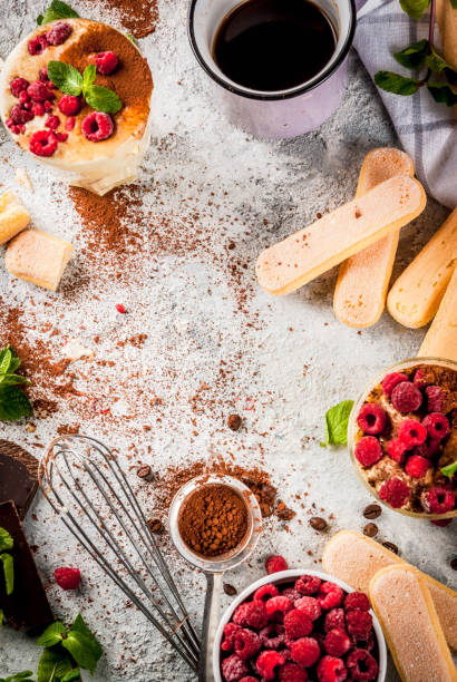 istock Tiramisu with mint and raspberries 921706640