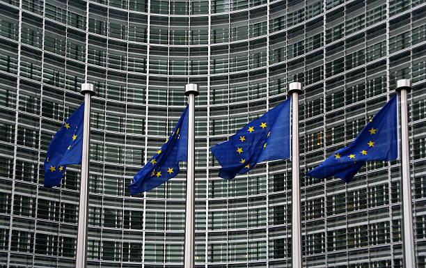 istock European Union Flags at the Berlaymont 92171464