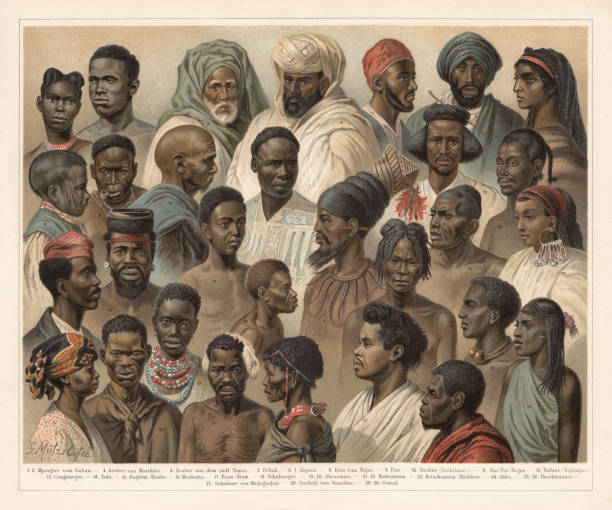 ilustraciones, imágenes clip art, dibujos animados e iconos de stock de los nativos africanos, litografía, publicado en 1897 - khoikhoi woman