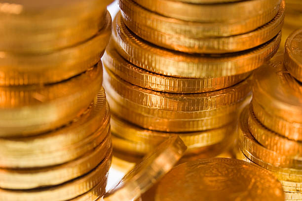 istock Financial : Chocolate Gold Coins - Pretend Money 92171573