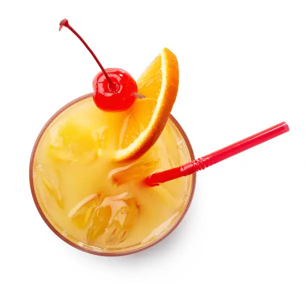 Photo of Glass of Tequila sunrise cocktail