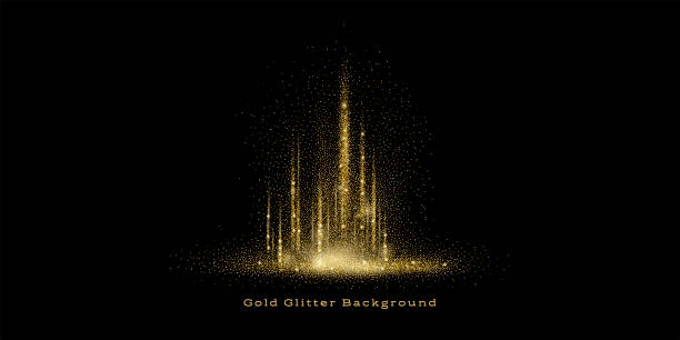 золотой блеск фон - glitter light textured backgrounds stock illustrations