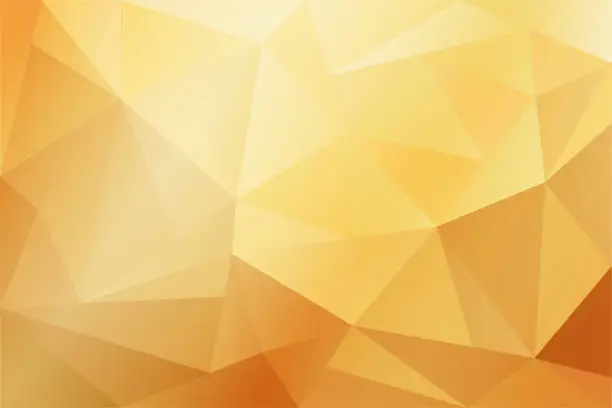 Vector illustration of Abstract yellow and gold geometric background with lighting.