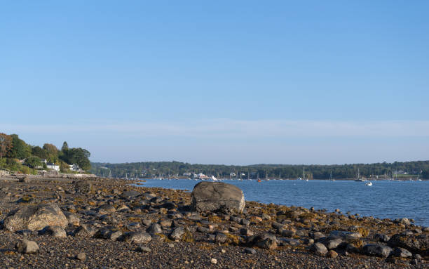 istock Belfast Harbor and shoreline in Maine 921721930