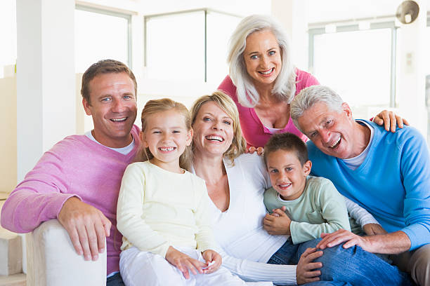 istock Family sitting indoors 92172555