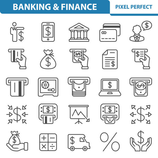 Banking & Finance Icons Professional, pixel perfect icons depicting various money, finance and banking concepts. armored truck stock illustrations