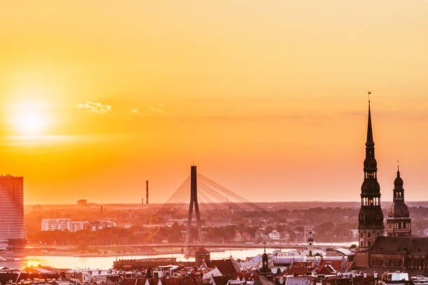 istock View Of Suspension Bridge Against Sky During Sunset 921732448
