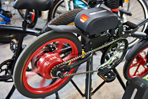 istock Electro bike on test stand in store 921732554
