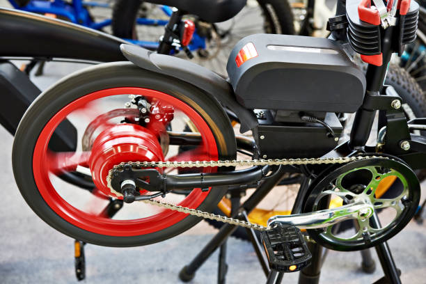 istock Electro bike on test stand in store 921733068