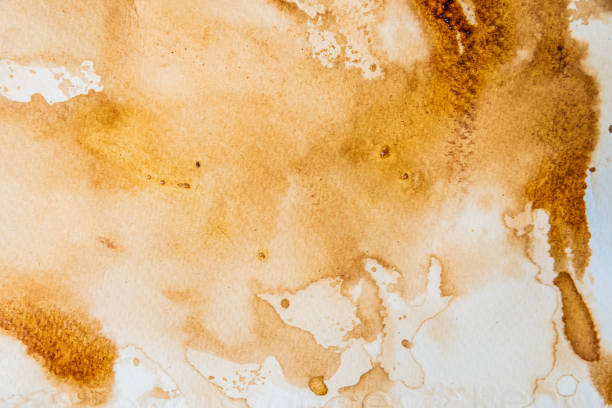 origens de aquarela abstratas por usam café pintado em papel - foto de acervo