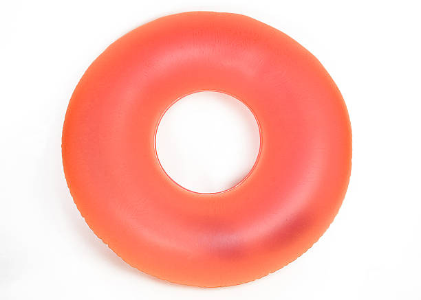 aufblasbarer runde pool u-bahn - inner tube inflatable isolated toy stock-fotos und bilder