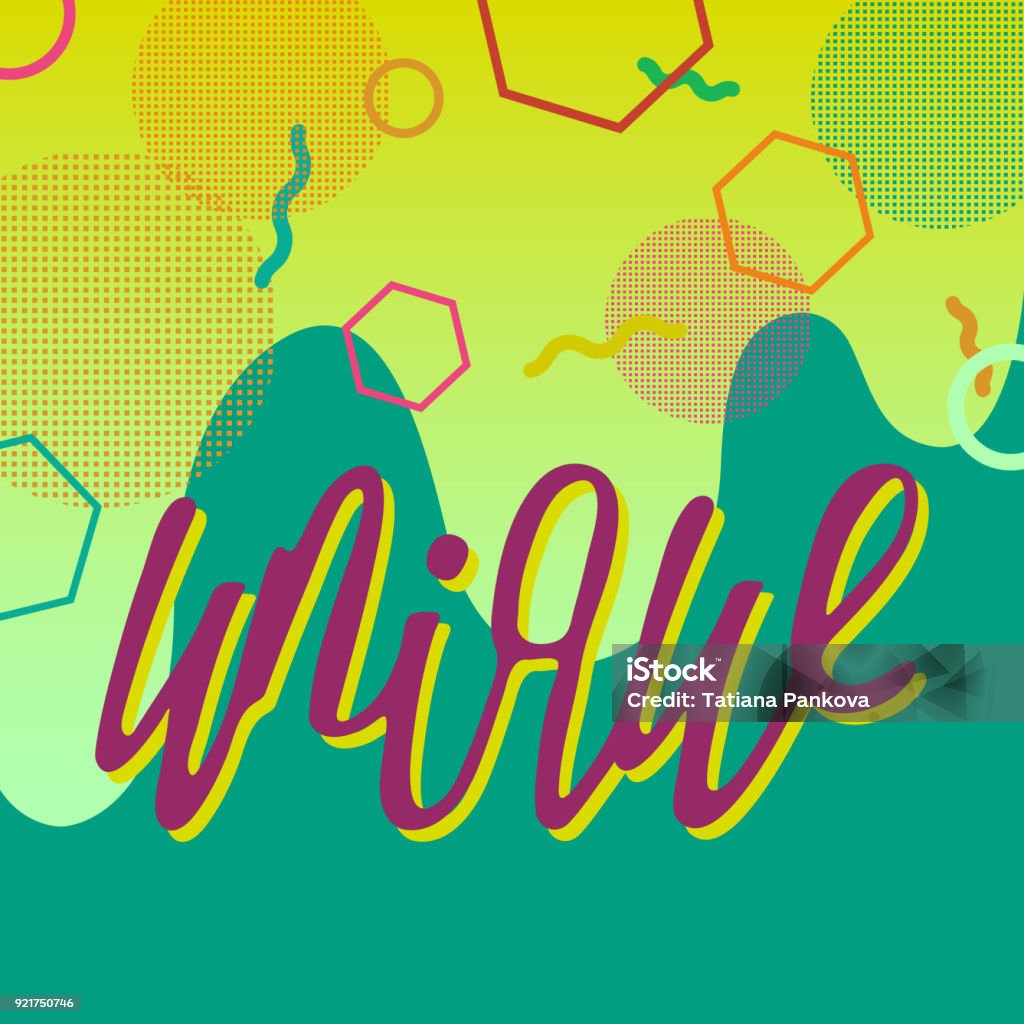 Unique Stock Unique Handdrawn Lettering With Abstract Background Stock Illustration ...