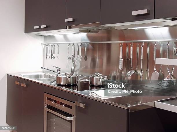 Modern House Kitchen Design Stock Photo - Download Image Now - Architecture, Cabinet, Color Image