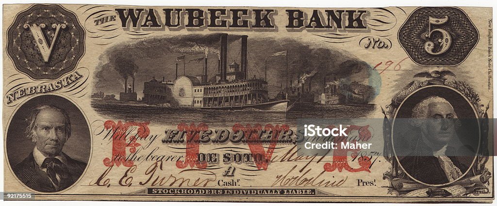 Waubeek 銀行 - 紙幣のロイヤリティフリーストックフォト