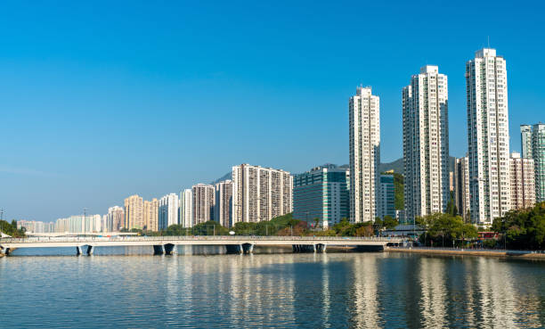 istock Sha Tin District with the Shing Mun River in Hong Kong, China 921758666