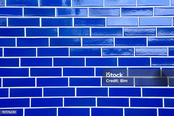Синий Кирпичной Стены Фон — стоковые фотографии и другие картинки Абстрактный - Абстрактный, Архитектура, Без людей