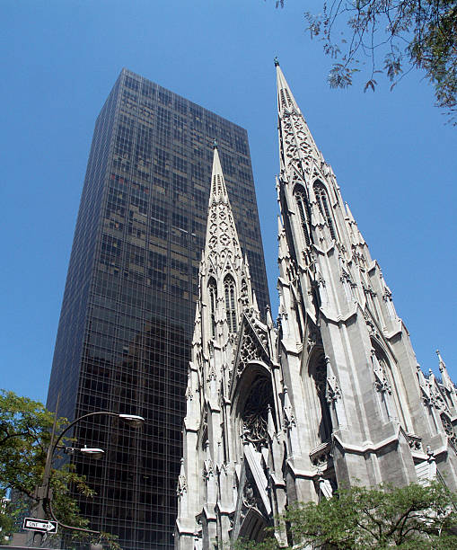 견해를 뉴욕 50번째 st - skyscraper office building built structure new york city 뉴스 사진 이미지