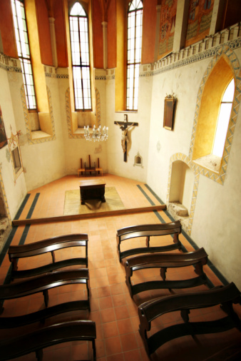 The Italian Chapel on Lamb Holm in the Orkney Islands of Scotland was built during World War II by Italian prisoners housed on the island while constructing the Churchill Barriers to the East of Scapa Flow.