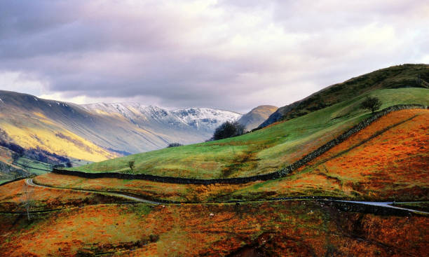 parque nacional do lago distrito cumbria, norte de inglaterra uk - extreme terrain footpath british culture green - fotografias e filmes do acervo