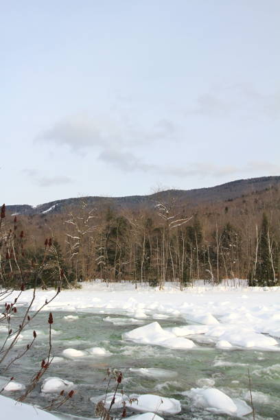 istock Snow and ice filled river in the Mountains 921789010