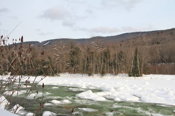 istock Snow and ice filled river in the Mountains 921789030